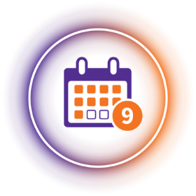 Vector graphic of calendar with number 9