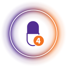 Vector graphic of pill with the number 4