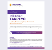 Image of a guide for patients to prepare for discussions with their doctor about how TARPEYO can address their IgAN.