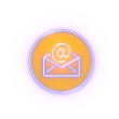 Email icon featuring an envelope with an @ symbol, indicating email contact for support or inquiries.